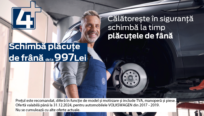 Schimb plăcuțe de frână VW 4+